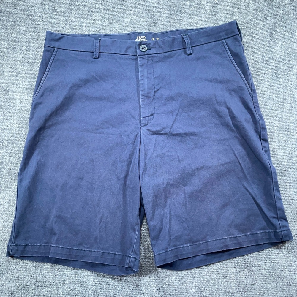 IZOD Saltwater Shorts Mens 36 Blue Casual Flat Front Golf‎ Stretch #AB404